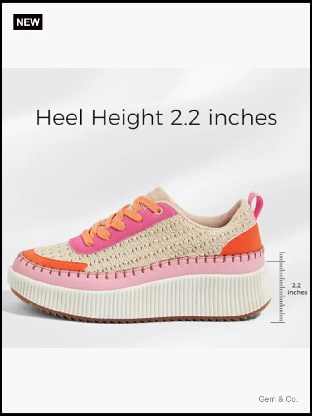 Platform Sneakers Rhinestone Chunky Casual Retro Braided Walking Shoes